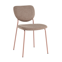 Стул обеденный Gigi шенилл коричневый розовые ножки