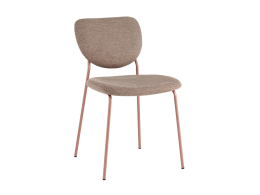 Стул обеденный Gigi шенилл коричневый розовые ножки