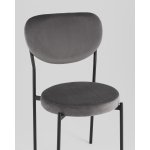 Стул обеденный Барбара велюр серый