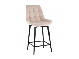 Стул полубарный Флекс с поворотным механизмом велюр бежевый