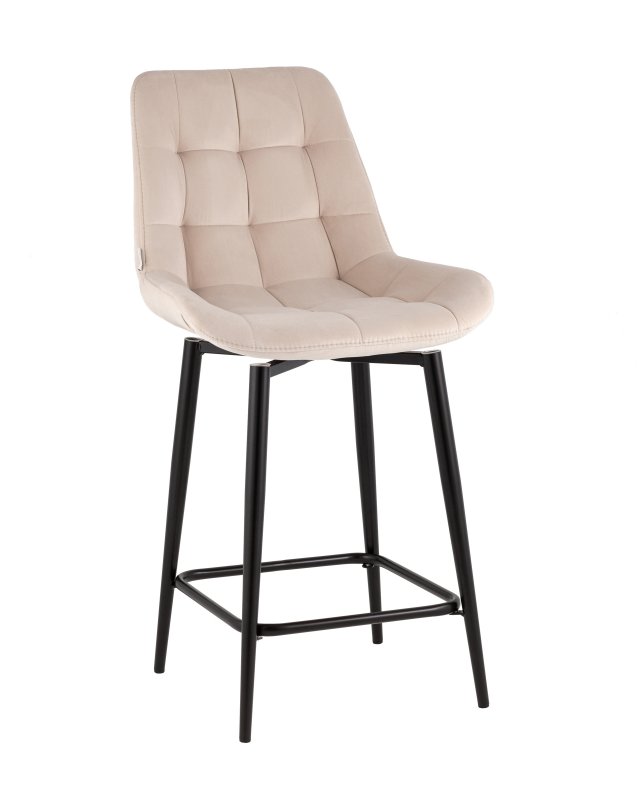 Стул полубарный Флекс с поворотным механизмом велюр бежевый