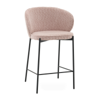 Стул полубарный Тисдейл букле розово-персиковый