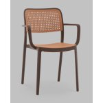 Стул Yona пластиковый с подлокотниками коричневый