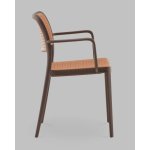 Стул Yona пластиковый с подлокотниками коричневый