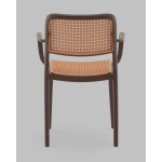 Стул Yona пластиковый с подлокотниками коричневый