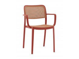 Стул Yona пластиковый с подлокотниками красный