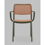 Стул Yona пластиковый с подлокотниками зелёный