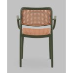 Стул Yona пластиковый с подлокотниками зелёный