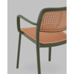 Стул Yona пластиковый с подлокотниками зелёный