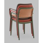 Стул Yona пластиковый с подлокотниками зелёный