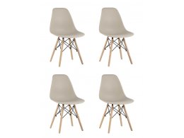 Стул Eames Style DSW бежевый x4 (разборный каркас)
