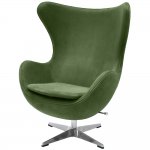 Кресло EGG STYLE CHAIR зеленый, искусственная замша