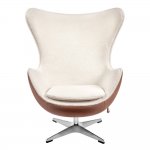 Кресло EGG STYLE CHAIR коричневый, белый, экокожа