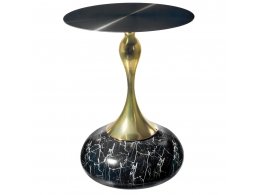 Кофейный столик Angel 40x55см, чёрный мрамор, металл