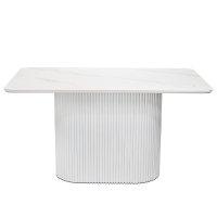 Стол Festa 140x85x77см, керамогранит белый мрамор