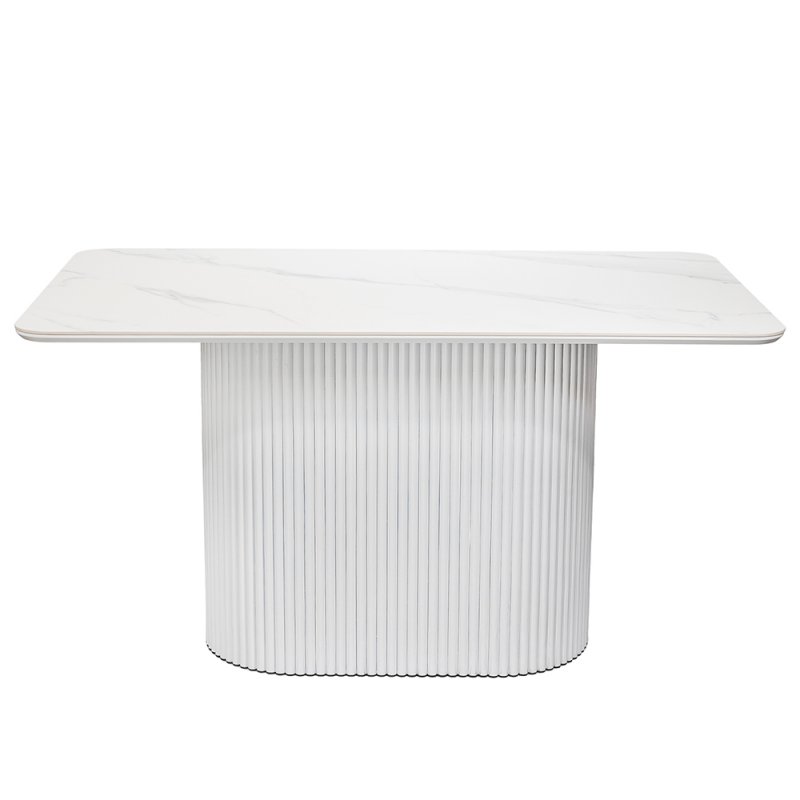 Стол Festa 140x85x77см, керамогранит белый мрамор