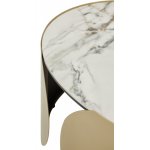 Стол журнальный BRANT KL-188 Контрастный мрамор матовый, итальянская керамика/ Шампань, ®DISAUR