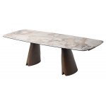 Стол IMBERT 180 GLOSS PATAGONIA, керамика на стекле/ брашированный каркас, цвет медный, ®DISAUR