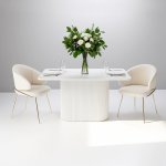 Стол Festa 140x85x77см, керамогранит белый мрамор