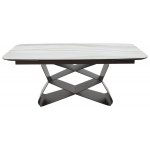 Стол ABSALON 180 ICE AGATE, керамика, стекло / Шоколадное золото каркас, ®DISAUR