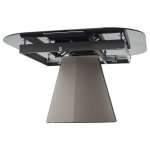 Стол RUBEN 132 TL-109 Серый мрамор, испанская керамика, стекло / Латте, ®DISAUR