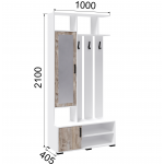 Прихожая Бриз ЦС белый/дуб юкон