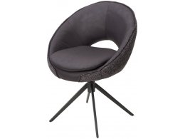 Стул ANABEL 360 град. поворот Черный  Maison 99# / OTE COBBLE 457 / серый каркас, ®DISAUR