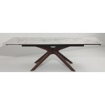 Стол EDER 160 GLOSS COLD JADE SOLID CERAMIC / Орех, ®DISAUR