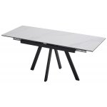 Стол НЕО-2 120 MATTE БЕЛЫЙ МРАМОР, керамика / Черный каркас, М-City