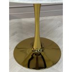 Стол обеденный круглый Остин BS212-100LG, 100х76 см, светло-серый мрамор/золото