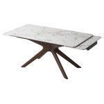 Стол EDER 160 GLOSS COLD JADE SOLID CERAMIC / Орех, ®DISAUR