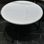 Набор кофейных столиков Tango белый мрамор с чёрными ножками, 2шт