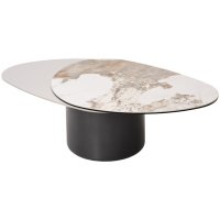 Стол кофейный NIKLAS PANDORA  керамика на стекле и окрашенный МДФ/ темно-серый МДФ каркас ®DISAUR