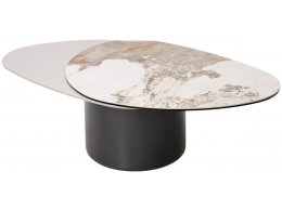 Стол кофейный NIKLAS PANDORA  керамика на стекле и окрашенный МДФ/ темно-серый МДФ каркас ®DISAUR