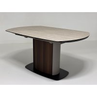 Стол ДАГФИН (DAGFINN) 160 цвет TL-109 боковая система раскладки, исп. керамика / КОФЕ/ ОРЕХ, ®DISAUR