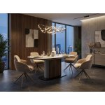 Стол ДАГФИН (DAGFINN) 160 цвет TL-109 боковая система раскладки, исп. керамика / КОФЕ/ ОРЕХ, ®DISAUR