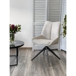 Стул OSKAR 360 град. поворот. KN01-05 Бежевый/ BZ1046-11 Бежевый/ Черный каркас, ®DISAUR Стул OSKAR 360 град. поворот. KN01-05 Бежевый/ BZ1046-11 Бежевый/ Черный каркас, ®DISAUR