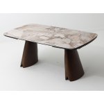 Стол IMBERT 180 GLOSS PATAGONIA, керамика на стекле/ брашированный каркас, цвет медный, ®DISAUR