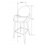 Стул барный Виола BS1376-BG-4, 55х46х105 см, бежевый/орех