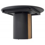 Стол БАТИСТ 115 с подстветкой PANDORA LIGHT, керамика / ДУБ АМЕРИКАНСКИЙ, ЧЕРНЫЙ каркас М-City