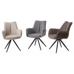 Стул МАРК 360 град., цвет B-03/LOTOS-03 бежевый, велюр / черный каркас М-City