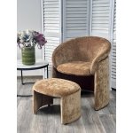 Кресло+оттоманка HUG AT5139-13 Коричневый, ткань/каркас металл в обивке AT5139-13 ®DISAUR