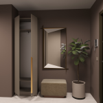 Прихожая Голд Бостон Шкаф Ш-600 (600х2103х350) (Бежевый(Глинянный/серый)