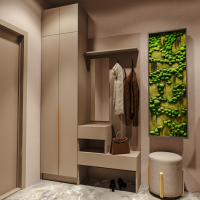 Набор прихожая Голд Бостон(вешалка В1 + шкаф Ш 600 + антресоль А 600)(Бежевый(Глинянный/серый)