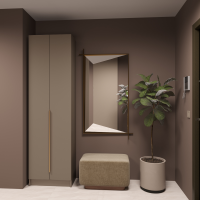 Прихожая Голд Бостон Шкаф Ш-600 (600х2103х350) (Бежевый(Глинянный/серый)