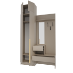 Набор прихожая Голд Бостон(вешалка В1 + шкаф Ш 600 + антресоль А 600)(Бежевый(Глинянный/серый)