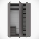 Шкаф распашной Мика 1500 с ящ.внутри  (Графит) 1500х2200х480