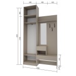 Набор прихожая Голд Бостон(вешалка В1 + шкаф Ш 600 + антресоль А 600)(Бежевый(Глинянный/серый)