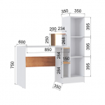 Компьютерный стол СКМ-2 белый/дуб крафт золотой