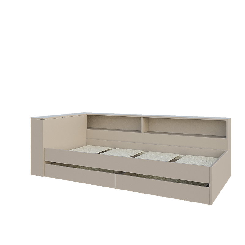 Набор Кровать Ксения 900 с ящиками и прикроватным блоком кашемир